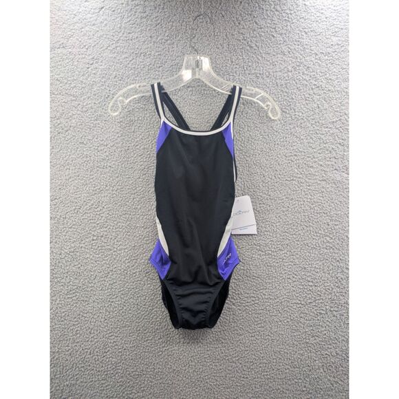 *NWT* Dolfin Women's Reliance Black/Purple/White Colorblock DBX Back size 30 - Picture 1 of 8